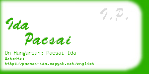 ida pacsai business card